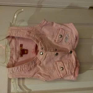 ⚠️Final price drop on Girls Apple Bottoms pink Jean vest